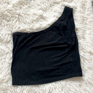 black one shoulder top